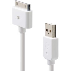 Кабель Gembird USB 2.0 AM-30-pin Apple 1 метр, белый, [CC-USB-AP1MW]