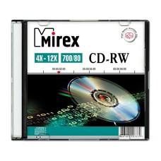 Диск CD-RW Mirex 700 Mb, 12х, Slim Case (1), (1/200) [UL121002A8S]
