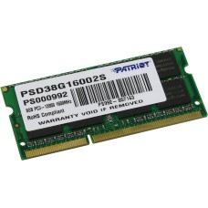 Модуль памяти SODIMM Patriot Signature DDR3 8 ГБ 1600MHz [PSD38G16002S]