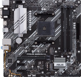 Материнская плата ASUS PRIME B550M-A, AM4, AMD B550, 4xDDR4, 4xSATA, 2xM.2, 1xPCIe 4.0 x16, 2xPCIe x1, 1xDVI-D, 1xHDMI, 1xVGA, 1x 1Gb LAN, 2xUSB 3.2 Gen 1, 2xUSB 2.0, 3x3.5 мм, 7.1, mATX