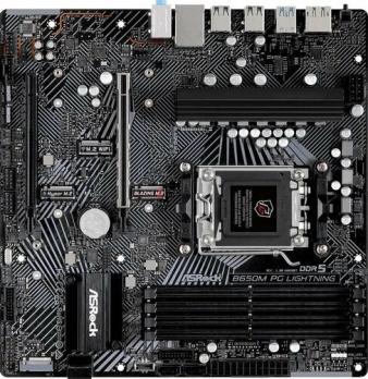 Материнская плата ASRock B650 PG Lightning, AM5, AMD B650, 4xDDR5, 4xSATA, 3xM.2, 1xPCI-E 4.0 x16, 1xPCI-E 4.0 x2, 1xHDMI, 1x 2.5Gb LAN, 4xUSB-A 2.0, 7xUSB-A 3.2 Gen 1, 1xUSB-C 3.2 Gen 2x2, 3x3.5 мм, 7.1, ATX