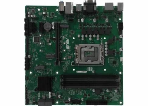 Материнская плата ASUS Pro B760M-C-CSM, LGA 1700, Intel B760, 4xDDR5, 4xSATA, 2xM.2, 1xPCI-E 4.0 x16, 2xPCI-E x1, 1x 1Gb LAN, 2xUSB-A 2.0, 2xUSB-A 3.2 Gen 1, 1xHDMI, 1xVGA, 2xDP, 3x3.5 мм, 7.1, Micro-ATX