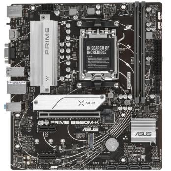 Материнская плата ASUS PRIME B650M-K, Socket AM5, AMD B650, 2xDDR5, 4xSATA, 2xM.2, 1xPCIe 4.0 x16, 2xPCIe 4.0 x1, 1xHDMI, 1xVGA, 1x 2.5Gb LAN, 4xUSB-A 2.0, 2xUSB-A 3.2 Gen 1, 2xUSB-A 3.2 Gen 2, 3x3.5 мм, 7.1, mATX