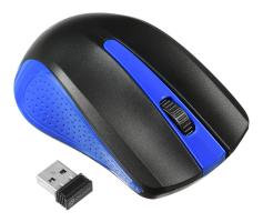 Мышь беспроводная Oklick 485MW черный/синий, 1200 dpi, радиоканал, USB, кнопки - 3