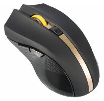 Мышь беспроводная Oklick 495MW черный/золотистый, 1600 dpi, радиоканал, USB, кнопки - 6
