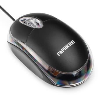Мышь проводная Гарнизон GM-100 черный, 1000 dpi, USB, кнопки - 3