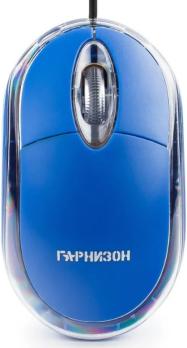 Мышь проводная Гарнизон GM-100B синий, 1000 dpi, USB, кнопки - 3