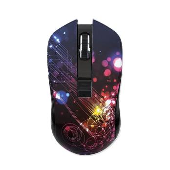 Мышь беспроводная Qumo Fractal M25 черный, 1600 dpi, радиоканал, USB, кнопки - 4