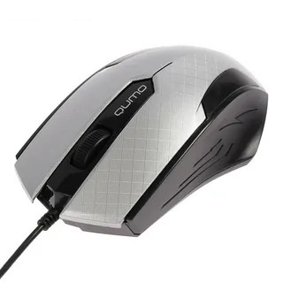 Мышь проводная Qumo Office M14 серый, 1000 dpi, USB, кнопки - 3