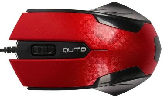 Мышь проводная Qumo Office M14 красный, 1000 dpi, USB, кнопки - 3