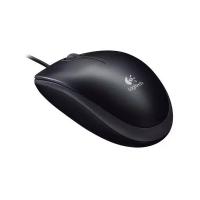Мышь проводная Logitech B100 черный, 1000 dpi, USB, кнопки - 3