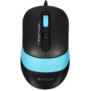 Мышь проводная A4Tech Fstyler FM10 черный/синий, 1600 dpi, USB, кнопки - 4