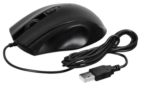 Мышь проводная Acer OMW020 черный, 1600 dpi, USB, кнопки - 4