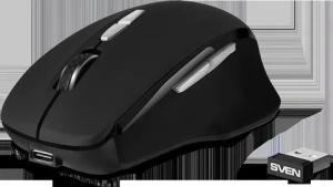 Мышь беспроводная SVEN RX-590SW черный, 1600 dpi, радиоканал, Bluetooth, USB, кнопки - 7