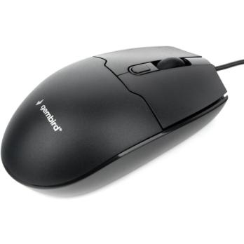 Мышь проводная Gembird MOP-430 черный, 1600 dpi, USB, кнопки - 4