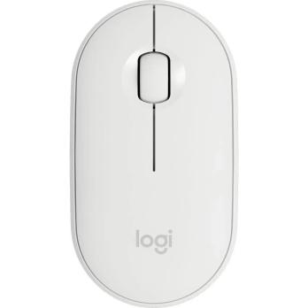 Мышь беспроводная Logitech Pebble M350 белый, 1000 dpi, радиоканал, Bluetooth, USB, кнопки - 3