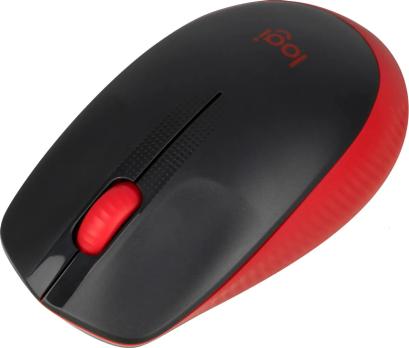 Мышь беспроводная Logitech M190 черный/красный, 1000 dpi, радиоканал, USB, кнопки - 3