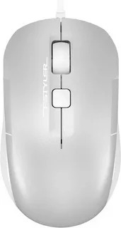 Мышь проводная A4Tech Fstyler FM26 серебристый/белый, 1600 dpi, USB, кнопки - 4