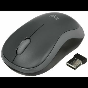Мышь беспроводная Logitech M186 черный/серый, 1000 dpi, радиоканал, USB, кнопки - 3