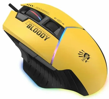 Мышь проводная A4Tech Bloody W95 Max Sports желтый/серый, 12000 dpi, USB, кнопки - 10