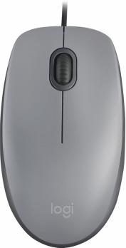 Мышь проводная Logitech M110 серый, 1000 dpi, USB, кнопки - 3