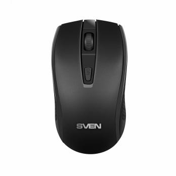 Мышь беспроводная SVEN RX-220W черный, 1600 dpi, радиоканал, USB, кнопки - 4