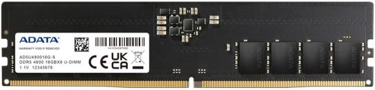 Модуль памяти DDR5 ADATA 16GB 4800 UDIMM AD5U480016G-S, CL40, 1.1V