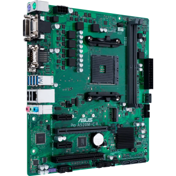 Материнская плата ASUS Pro A520M-C II/CSM, AM4, AMD A520, 2xDDR4, 4xSATA, 1xM.2, 1xPCI-E 3.0 x16, 2xPCI-E x1, 1xDVI-D, 1xDP, 1xHDMI, 1xVGA, 1x 1Gb LAN, 2xUSB-A 2.0, 4xUSB-A 3.2 Gen 1, 3x3.5 мм, Micro-ATX