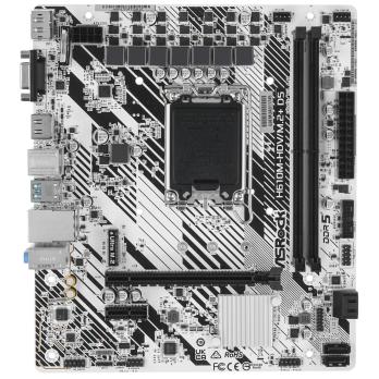 Материнская плата ASRock H610M-HDV/M.2+ D5, LGA 1700, Intel H610, 2xDDR5, 4xSATA, 1xM.2, 1xPCI-E 4.0 x16, 1xPCI-E x1, 1xDP, 1xHDMI, 1xVGA, 1x 1Gb LAN, 1xUSB-C 3.2 Gen 1, 1xUSB-A 3.2 Gen 1, 4xUSB 2.0, 3x3.5 мм, 7.1, Micro-ATX