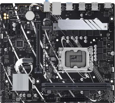 Материнская плата ASUS PRIME B760M-R D4, LGA 1700, Intel B760, 2xDDR4, 4xSATA, 2xM.2, 1xPCIe 4.0 x16, 1xPCIe x1, 1xHDMI, 1x 2.5Gb LAN, 4xUSB-A 2.0, 4xUSB-A 3.2 Gen 1, 3x3.5 мм, 7.1, mATX