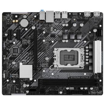 Материнская плата ASRock B760M-H2/M.2, LGA 1700, Intel B760, 2xDDR5, 4xSATA, 2xM.2, 1xPCIe 4.0 x16, 2xPCIe x1, 1xDP, 1xHDMI, 1xVGA, 1x 2.5Gb LAN, 2xUSB-A 3.2 Gen 1, 3xUSB 2.0, 3x3.5 мм, 7.1, mATX