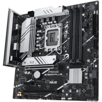 Материнская плата ASUS PRIME B760M-PLUS, LGA 1700, Intel B760, 4xDDR5, 4xSATA, 2xM.2, 1xPCIe 4.0 x4, 1xPCIe x1, 1xDP, 1xHDMI, 1x 2.5Gb LAN, 2xUSB-A 3.2 Gen 2, 4xUSB-A 2.0, 3x3.5 мм, 7.1, mATX