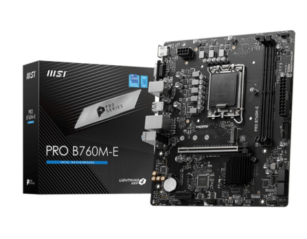 Материнская плата MSI B760M-E PRO LGA1700, 2*DDR5, 1*PCIEx16, 1*PCIEx1, 1*M.2, 4*USB3.2Gen1, 8*USB2.0, 4*SATA3.0, 1G, VGA, HDMI, M-ATX, RTL