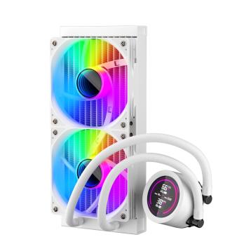 Система водяного охлаждения 1STPLAYER TS4 240 White / 2x120mm, ARGB, IPS display / TS4-240-WH