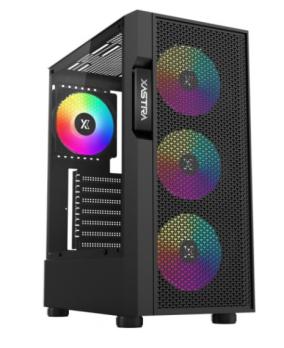 Корпус XASTRA  A302 4FRGB  Black ATX/Mesh/ tempered glass / 4x120mm FC120-FRGB fans/ A302-BK-FC120FRGB-4F-GL