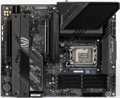 Материнская плата ASUS ROG STRIX Z890-F GAMING WIFI, LGA 1851, Intel Z890, 4xDDR5, 4xSATA, 5xM.2, 1xPCIe 5.0 x16, 1xPCIe 4.0 x4, 1xHDMI, 1xDP, 2xUSB-C, 1x 2.5Gb LAN, 4xUSB-A 3.2 Gen 1, 4xUSB-A 3.2 Gen 2, 2xUSB-A 2.0, 2xUSB-C Thunderbolt 4, 2x3.5 мм,