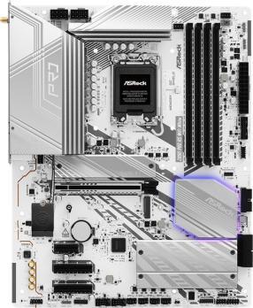 Материнская плата ASRock Z890 Pro RS WiFi белый, LGA 1851, Intel Z890, 4xDDR5, 4xSATA, 4xM.2, 1xPCIe 5.0 x16, 2xPCIe 4.0 x16, 1xPCIe x1, 2xUSB-C Thunderbolt 4, 4xUSB-A 3.2 Gen 1, 1xUSB-A 3.2 Gen 2, 1xHDMI, 1xDP, 1x2.5Gb LAN, 5x3.5 мм, 7.1, ATX