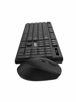 Комплект клавиатура и мышь ABR KW814 черный, интерфейс USB, беспроводной, 2.4G, RU/EN