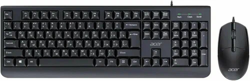 Комплект клавиатура+мышь Acer OCC400 проводной, USB, 2000 DPI, черный