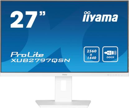 Монитор 27" Iiyama ProLite XUB2797QSN-W2 IPS 2560x1440, 100 Гц, 1 мс, 16:9, 300 кд/м², HDMI 2.0, DP 1.4, 3.5 Jack, USB-C (65 Вт), USB Hub (3x USB 3.0), Ethernet, динамики (2x2 Вт), Adaptive-Sync, белый