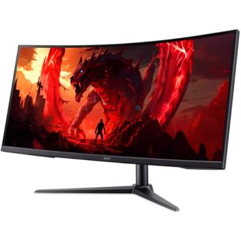 Монитор 34" Acer XZ340CURW0bmiiphx VA 3440x1440, 240 Гц, 1 мс, 21:9, 250 кд/м², HDMI 2.0, DP 1.4, 3.5 Jack, FreeSync, HDR10, изогнутый экран (1500R), черный