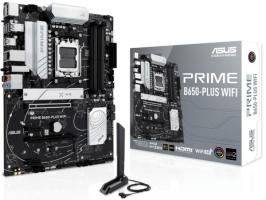 Материнская плата ASUS PRIME B650-PLUS WIFI, AM5, AMD B650, 4xDDR5, 4xSATA, 2xM.2, 1xPCIe 4.0 x16, 2xPCIe 4.0 x1, 1xDP, 1xHDMI, 1x2.5Gb LAN, Wi-Fi 6E, Bluetooth 5.3, 4xUSB-A 10Gbps, 2xUSB-A 5Gbps, 2xUSB-A 2.0, 5x3.5 мм, 7.1, ATX