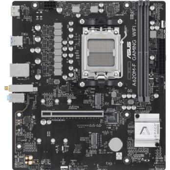 Материнская плата ASUS A620M-F GAMING WIFI, AM5, AMD A620, 2xDDR5, 2xM.2, 1xPCIe 4.0 x16, 1xHDMI, 1x2.5Gb LAN, Wi-Fi 6E, Bluetooth 5.3, 2xUSB-A 5Gbps, 2xUSB-A 2.0, 3x3.5 мм, 7.1, mATX
