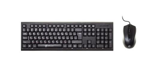 Комплект клавиатура+мышь Oklick 620M проводной, USB, 1200 DPI, чёрный