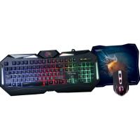 Комплект клавиатура+мышь Qumo Spirit of Wisdom проводной, USB, 2400 DPI, чёрный