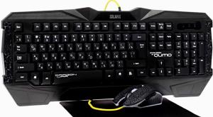 Комплект клавиатура+мышь Qumo Solaris проводной, USB, 2200 DPI, чёрный