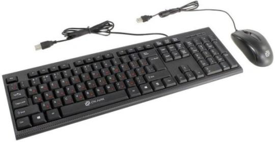 Комплект клавиатура+мышь Oklick 630M проводной, USB, 1600 DPI, чёрный
