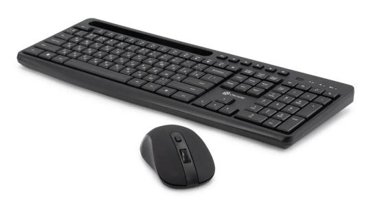 Комплект клавиатура+мышь Oklick S275W беспроводной, USB, 1600 DPI, чёрный