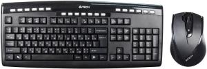 Комплект клавиатура+мышь A4TECH 9300F беспроводной, USB, 2000 DPI, чёрный