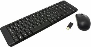 Комплект клавиатура+мышь Logitech MK220 беспроводной, USB, 1000 DPI, чёрный
